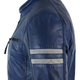Illustration for article titled Biggest Sale on Our Store 50% OFF! Mens Slim Fit Real Leather Biker Racing Jacket Blue White Stripes Retro Vintage!em/em